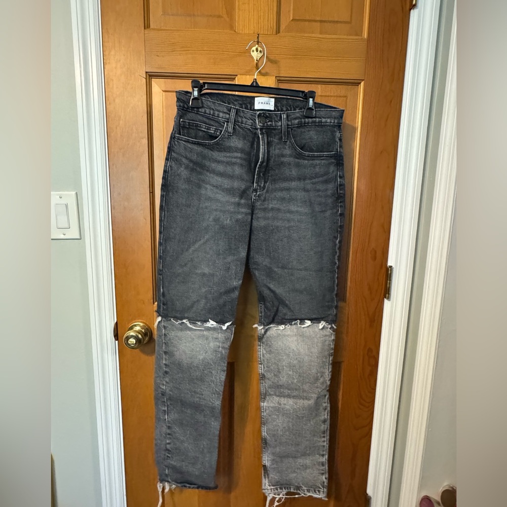 Frame Denim Two-Tone Black and Gray Jeans
